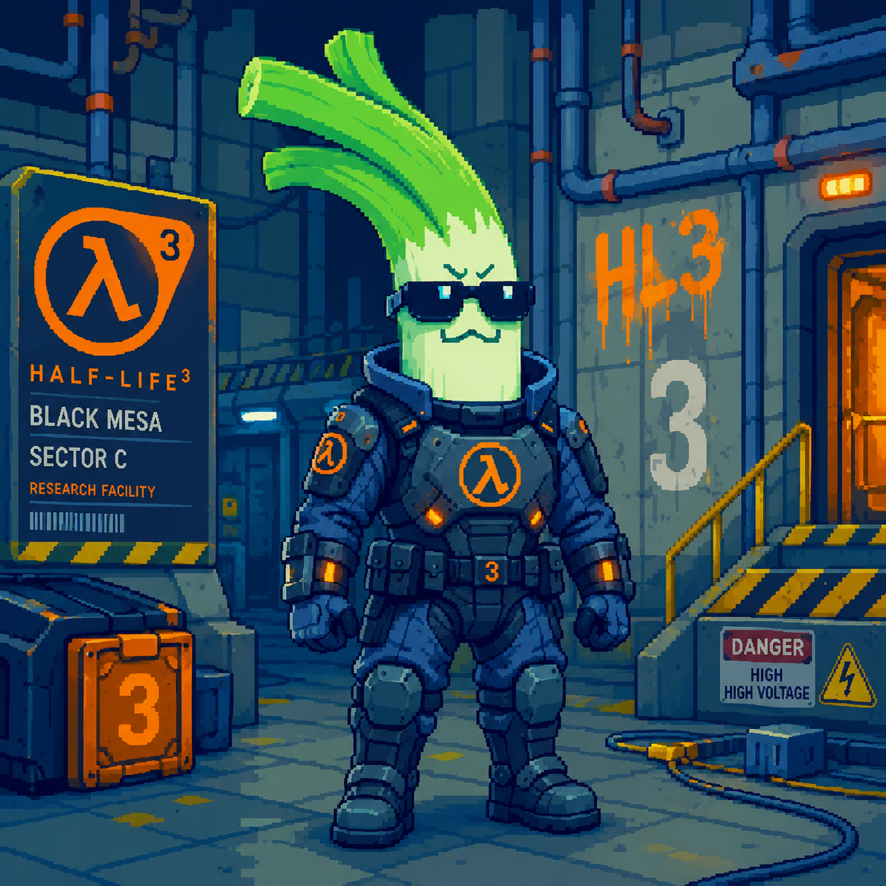 Cyberleek in a dark research facility suit